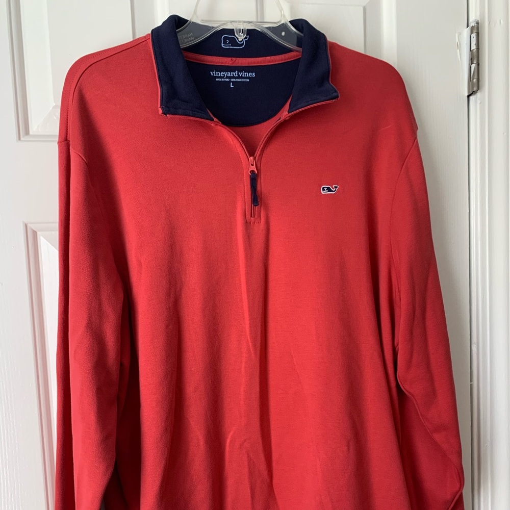 Vineyard Vines Salmon Quarter 1/4 Zip Pull Over Sweater